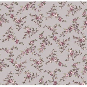 Tecido Estampado Floral Di Rose cor - 04 (Cinza Vintage)